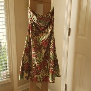 Gap tropical print strapless dress